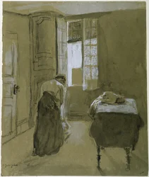 Mujer vistiéndose, c.1907
